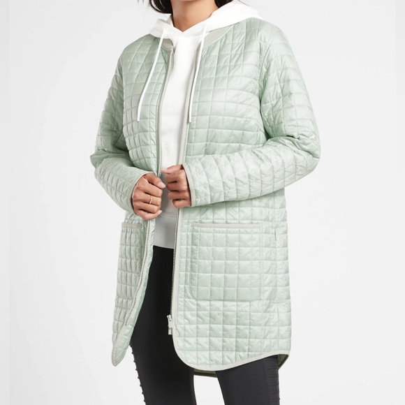 Athleta Grandview PrimaLoft Shell Jacket L Tall Coast Grey - Picture 1 of 6